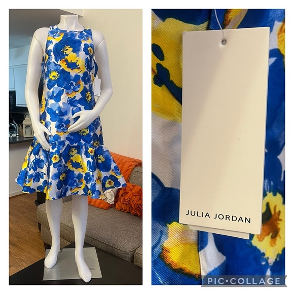 julia jordan Dresses & Skirts - ❣️🆕Julia Jordan Monroe Twill Floral Print Sleeveless Ruffle Hem Fit&Flare Dress